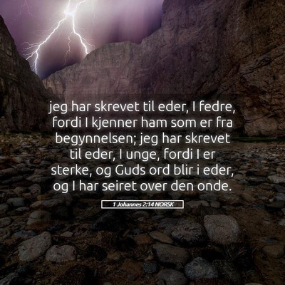 Picture 05 - 1 Johannes 2:14 NORSK - jeg har skrevet til eder, I fedre, fordi I - Bible Verse Picture