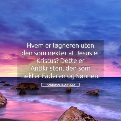 Picture 05 - 1 Johannes 2:22 NORSK - Hvem er løgneren uten den som nekter at Jesus er - Bible Verse Picture