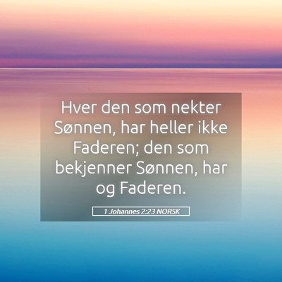 Picture 05 - 1 Johannes 2:23 NORSK - Hver den som nekter Sønnen, har heller ikke - Bible Verse Picture