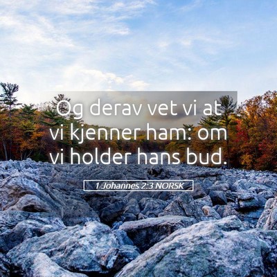 Picture 05 - 1 Johannes 2:3 NORSK - Og derav vet vi at vi kjenner ham: om vi holder - Bible Verse Picture