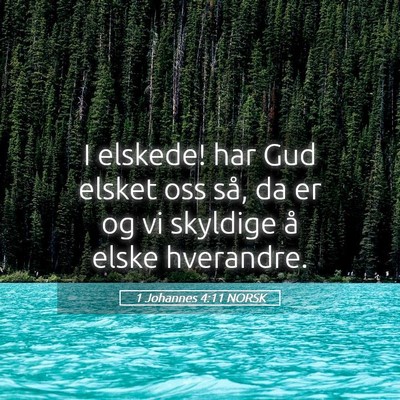 Picture 05 - 1 Johannes 4:11 NORSK - I elskede! har Gud elsket oss så, da er og vi - Bible Verse Picture
