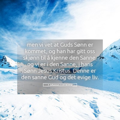 Picture 05 - 1 Johannes 5:20 NORSK - men vi vet at Guds Sønn er kommet, og han har - Bible Verse Picture