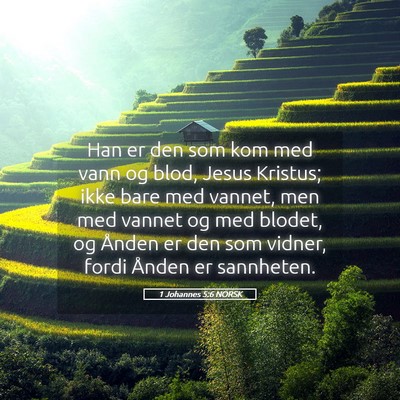Picture 05 - 1 Johannes 5:6 NORSK - Han er den som kom med vann og blod, Jesus - Bible Verse Picture