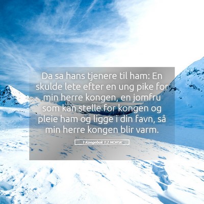 Picture 05 - 1 Kongebok 1:2 NORSK - Da sa hans tjenere til ham: En skulde lete efter - Bible Verse Picture