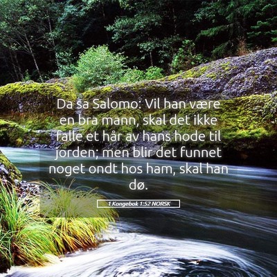 Picture 05 - 1 Kongebok 1:52 NORSK - Da sa Salomo: Vil han være en bra mann, skal det - Bible Verse Picture