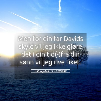 Picture 05 - 1 Kongebok 11:12 NORSK - Men for din far Davids skyld vil jeg ikke gjøre - Bible Verse Picture
