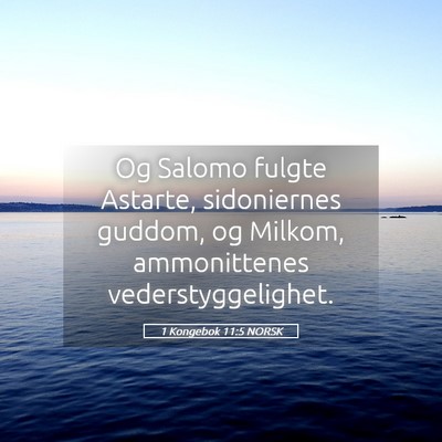 Picture 05 - 1 Kongebok 11:5 NORSK - Og Salomo fulgte Astarte, sidoniernes guddom, og - Bible Verse Picture