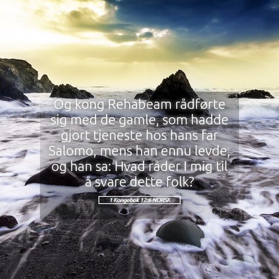 Picture 05 - 1 Kongebok 12:6 NORSK - Og kong Rehabeam rådførte sig med de gamle, som - Bible Verse Picture