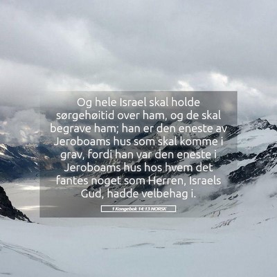 Picture 05 - 1 Kongebok 14:13 NORSK - Og hele Israel skal holde sørgehøitid over ham, - Bible Verse Picture