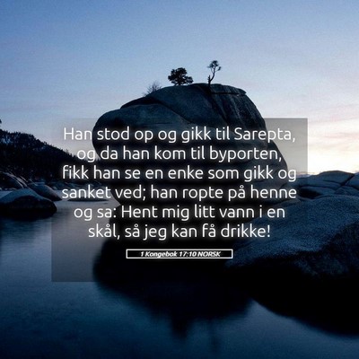 Picture 05 - 1 Kongebok 17:10 NORSK - Han stod op og gikk til Sarepta, og da han kom - Bible Verse Picture