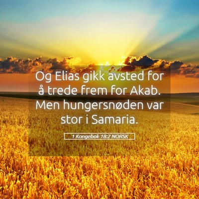Picture 05 - 1 Kongebok 18:2 NORSK - Og Elias gikk avsted for å trede frem for Akab. - Bible Verse Picture