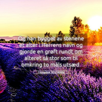 Picture 05 - 1 Kongebok 18:32 NORSK - Og han bygget av stenene et alter i Herrens navn - Bible Verse Picture