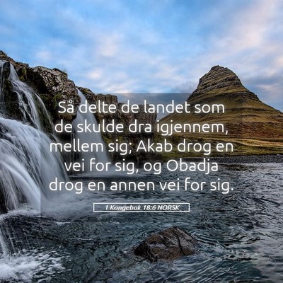 Picture 05 - 1 Kongebok 18:6 NORSK - Så delte de landet som de skulde dra igjennem, - Bible Verse Picture