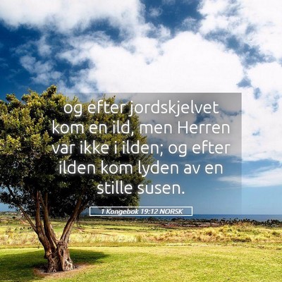 Picture 05 - 1 Kongebok 19:12 NORSK - og efter jordskjelvet kom en ild, men Herren var - Bible Verse Picture