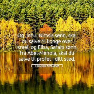 Picture 05 - 1 Kongebok 19:16 NORSK - Og Jehu, Nimsis sønn, skal du salve til konge - Bible Verse Picture