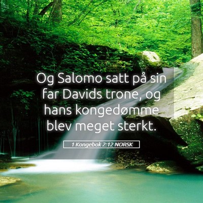 Picture 05 - 1 Kongebok 2:12 NORSK - Og Salomo satt på sin far Davids trone, og hans - Bible Verse Picture