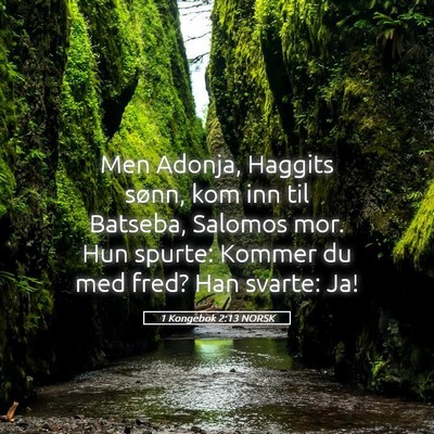 Picture 05 - 1 Kongebok 2:13 NORSK - Men Adonja, Haggits sønn, kom inn til Batseba, - Bible Verse Picture