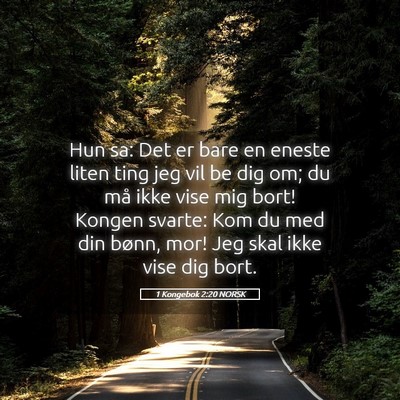 Picture 05 - 1 Kongebok 2:20 NORSK - Hun sa: Det er bare en eneste liten ting jeg vil - Bible Verse Picture