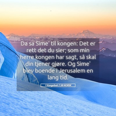 Picture 05 - 1 Kongebok 2:38 NORSK - Da sa Sime' til kongen: Det er rett det du sier; - Bible Verse Picture