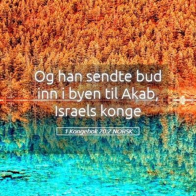 Picture 05 - 1 Kongebok 20:2 NORSK - Og han sendte bud inn i byen til Akab, Israels - Bible Verse Picture