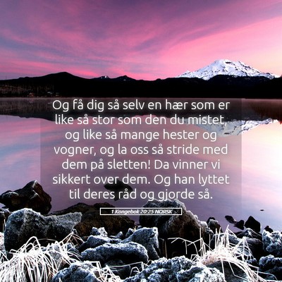 Picture 05 - 1 Kongebok 20:25 NORSK - Og få dig så selv en hær som er like så stor - Bible Verse Picture