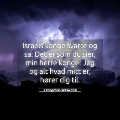 Picture 05 - 1 Kongebok 20:4 NORSK - Israels konge svarte og sa: Det er som du sier, - Bible Verse Picture