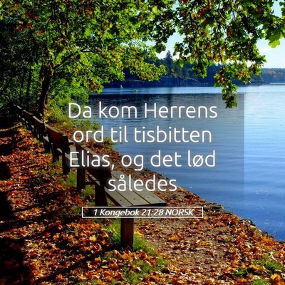Picture 05 - 1 Kongebok 21:28 NORSK - Da kom Herrens ord til tisbitten Elias, og det - Bible Verse Picture