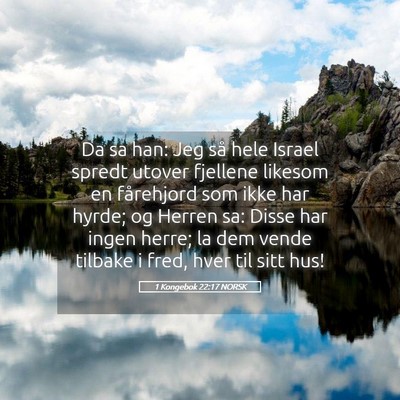 Picture 05 - 1 Kongebok 22:17 NORSK - Da sa han: Jeg så hele Israel spredt utover - Bible Verse Picture