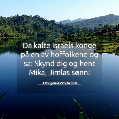Picture 05 - 1 Kongebok 22:9 NORSK - Da kalte Israels konge på en av hoffolkene og - Bible Verse Picture