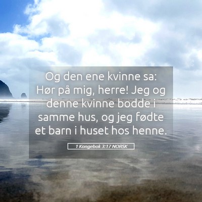 Picture 05 - 1 Kongebok 3:17 NORSK - Og den ene kvinne sa: Hør på mig, herre! Jeg og - Bible Verse Picture
