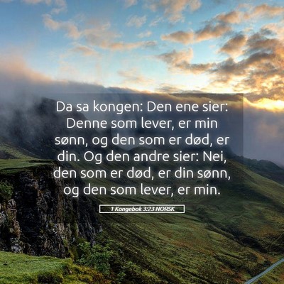 Picture 05 - 1 Kongebok 3:23 NORSK - Da sa kongen: Den ene sier: Denne som lever, er - Bible Verse Picture