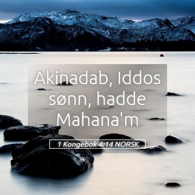 Picture 05 - 1 Kongebok 4:14 NORSK - Akinadab, Iddos sønn, hadde - Bible Verse Picture