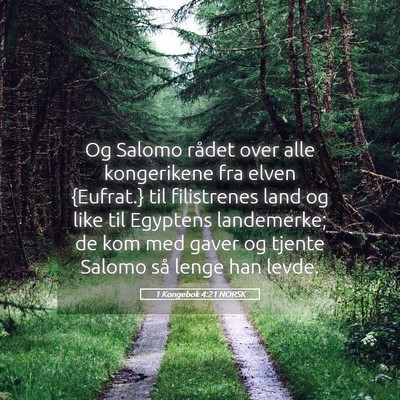 Picture 05 - 1 Kongebok 4:21 NORSK - Og Salomo rådet over alle kongerikene fra elven - Bible Verse Picture