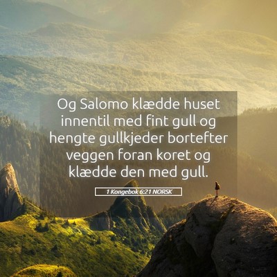 Picture 05 - 1 Kongebok 6:21 NORSK - Og Salomo klædde huset innentil med fint gull og - Bible Verse Picture