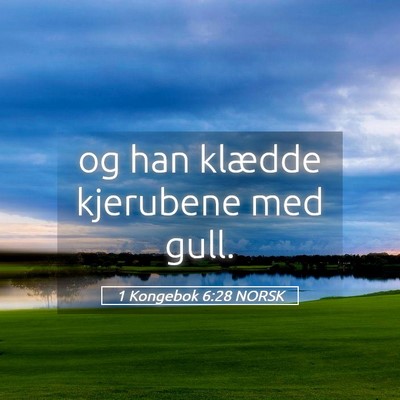 Picture 05 - 1 Kongebok 6:28 NORSK - og han klædde kjerubene med - Bible Verse Picture