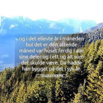 Picture 05 - 1 Kongebok 6:38 NORSK - og i det ellevte år i måneden bul det er den - Bible Verse Picture