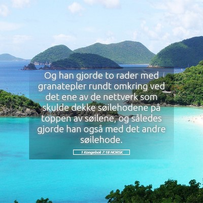 Picture 05 - 1 Kongebok 7:18 NORSK - Og han gjorde to rader med granatepler rundt - Bible Verse Picture