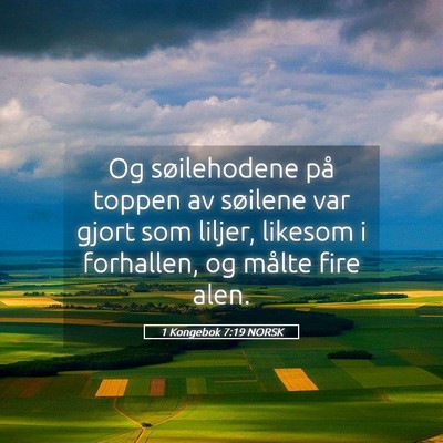 Picture 05 - 1 Kongebok 7:19 NORSK - Og søilehodene på toppen av søilene var gjort - Bible Verse Picture