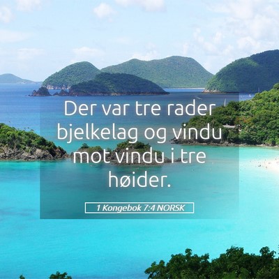 Picture 05 - 1 Kongebok 7:4 NORSK - Der var tre rader bjelkelag og vindu mot vindu i - Bible Verse Picture