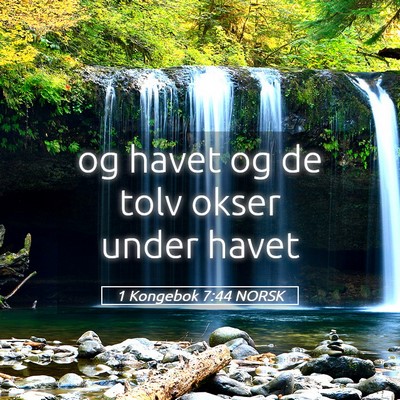 Picture 05 - 1 Kongebok 7:44 NORSK - og havet og de tolv okser under - Bible Verse Picture