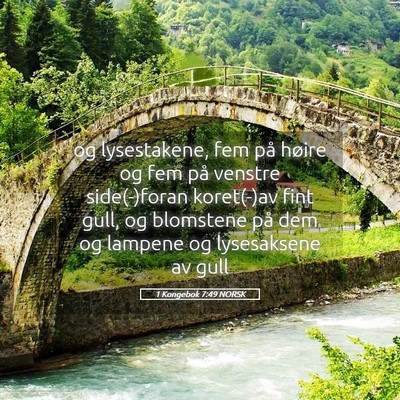 Picture 05 - 1 Kongebok 7:49 NORSK - og lysestakene, fem på høire og fem på venstre - Bible Verse Picture