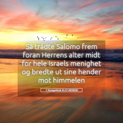 Picture 05 - 1 Kongebok 8:22 NORSK - Så trådte Salomo frem foran Herrens alter midt - Bible Verse Picture