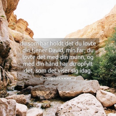 Picture 05 - 1 Kongebok 8:24 NORSK - du som har holdt det du lovte din tjener David, - Bible Verse Picture