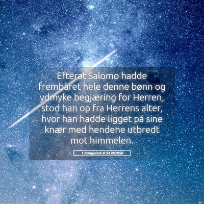 Picture 05 - 1 Kongebok 8:54 NORSK - Efterat Salomo hadde frembåret hele denne bønn - Bible Verse Picture