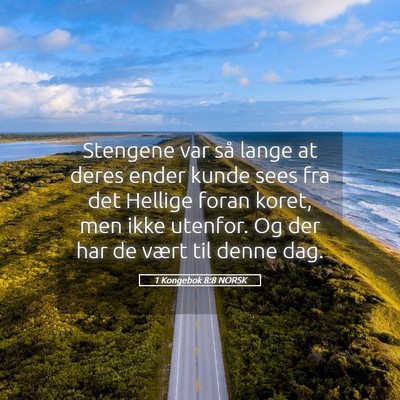 Picture 05 - 1 Kongebok 8:8 NORSK - Stengene var så lange at deres ender kunde sees - Bible Verse Picture