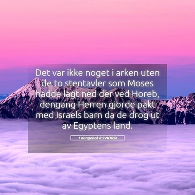 Picture 05 - 1 Kongebok 8:9 NORSK - Det var ikke noget i arken uten de to stentavler - Bible Verse Picture