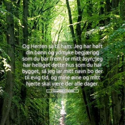 Picture 05 - 1 Kongebok 9:3 NORSK - Og Herren sa til ham: Jeg har hørt din bønn og - Bible Verse Picture