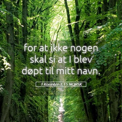 Picture 05 - 1 Korinter 1:15 NORSK - for at ikke nogen skal si at I blev døpt til - Bible Verse Picture