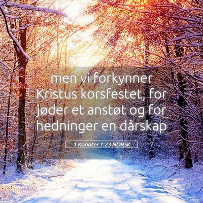 Picture 05 - 1 Korinter 1:23 NORSK - men vi forkynner Kristus korsfestet, for jøder - Bible Verse Picture