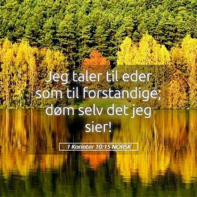 Picture 05 - 1 Korinter 10:15 NORSK - Jeg taler til eder som til forstandige; døm selv - Bible Verse Picture